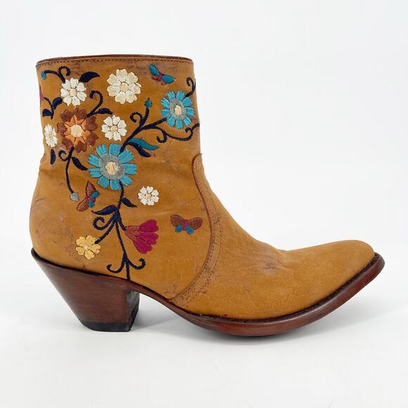 Old Gringo Brass Leather Catlyn Floral Distressed Western Cowgirl Boot size 8 - Picture 2 of 10